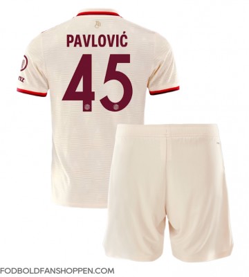 Bayern Munich Aleksandar Pavlovic #45 Tredjetrøje Børn 2024-25 Kortærmet (+ Korte bukser)